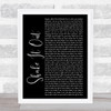 Florence + The Machine Shake It Out Black Script Song Lyric Print