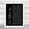 Freya Ridings Lost Without You Black Script Song Lyric Print