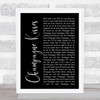 Jessie Ware Champagne Kisses Black Script Song Lyric Print