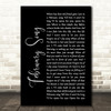 Josh Groban February Song Black Script Song Lyric Print