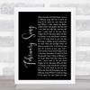 Josh Groban February Song Black Script Song Lyric Print