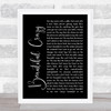 Luke Combs Beautiful Crazy Black Script Song Lyric Print