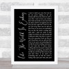Richard Marx Like The World Is Ending Black Script Song Lyric Print