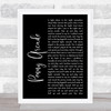 Roy Orbison Penny Arcade Black Script Song Lyric Print