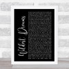 Taylor Swift Wildest Dreams Black Script Song Lyric Print