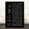 Texas So In Love With You Black Script Song Lyric Print