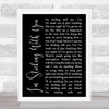 The Velvet Underground I'm Sticking With You Black Script Song Lyric Print