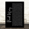 Tina Turner Proud Mary Black Script Song Lyric Print