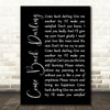 UB40 Come Back Darling Black Script Song Lyric Print