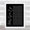 Ultrabeat Pretty Green Eyes Black Script Song Lyric Print