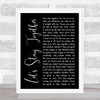 Al Green Let's Stay Together Black Script Song Lyric Print
