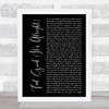 Blonde Feel Good (It's Alright) Black Script Song Lyric Print