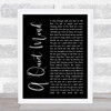Blue October A Quiet Mind Black Script Song Lyric Print