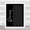 Chris Young Drowning Black Script Song Lyric Print