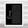 Coasts Oceans Black Script Song Lyric Print