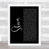 Coldplay Shiver Black Script Song Lyric Print