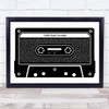 Prince Little Red Corvette Black & White Music Cassette Tape Song Lyric Music Art Print
