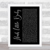 Ed Sheeran feat Wretch 32 Hush little baby Black Script Song Lyric Print