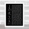 Elvis Presley I Just Can't Help Believin Black Script Song Lyric Print