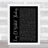 Go West King Of Wishful Thinking Black Script Song Lyric Print