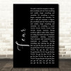 Ian Brown F.E.A.R Black Script Song Lyric Print