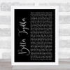 Jack Johnson Better Together Black Script Song Lyric Print