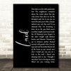 James Laid Black Script Song Lyric Print
