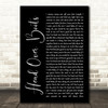 Jon Pardi Head Over Boots Black Script Song Lyric Print