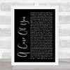 Joni Mitchell A Case Of You Black Script Song Lyric Print