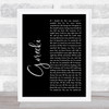 Lamb Gorecki Black Script Song Lyric Print