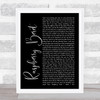 Prince Raspberry Beret Black Script Song Lyric Print