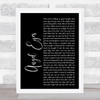 The Jeff Healey Band Angel Eyes Black Script Song Lyric Print