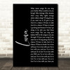 The Smashing Pumpkins Luna Black Script Song Lyric Print