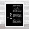 The Smashing Pumpkins Luna Black Script Song Lyric Print