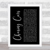 Snow Patrol Chasing Cars Black Script Song Lyric Quote Print