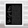 Billy Joel She's Got A Way Black Script Song Lyric Quote Print