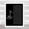 Bon Jovi Always Black Script Song Lyric Quote Print
