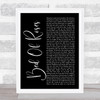 Bon Jovi Bed Of Roses Black Script Song Lyric Quote Print