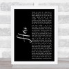 Enrique Iglesias Hero Black Script Song Lyric Quote Print