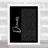 Gabrielle Dreams Black Script Song Lyric Quote Print