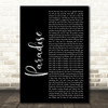 George Ezra Paradise Black Script Song Lyric Quote Print