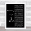 John Legend You & I Black Script Song Lyric Quote Print