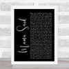 Metallica Mama Said Black Script Song Lyric Quote Print