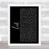 Michael Buble Lost Black Script Song Lyric Quote Print