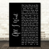 Staind All I Want Black Script Song Lyric Quote Print