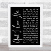 The Beatles And I Love Her Black Script Song Lyric Quote Print