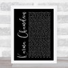 Culture Club Karma Chameleon Black Script Song Lyric Print