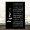 Maroon 5 Memories Black Script Song Lyric Print