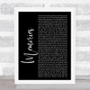 Maroon 5 Memories Black Script Song Lyric Print