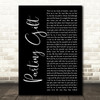 Our Hollow, Our Home Parting Gift Black Script Song Lyric Print